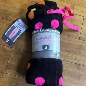 Carnival intimates  Black Lounge Pants with Pink and Orange Polka Dots